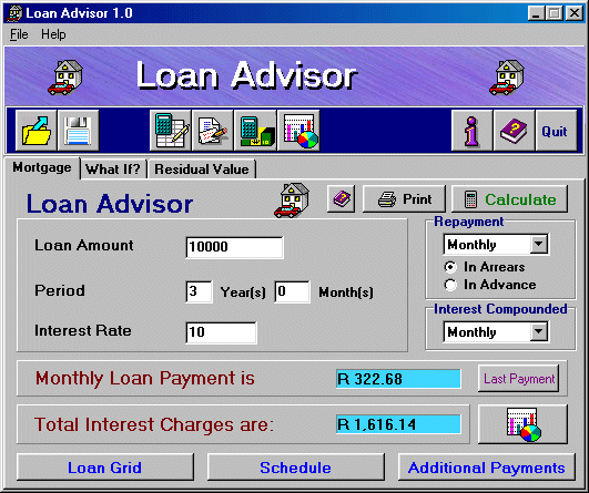 loan amortization calculator. Loan Amortization Calculator - Loan Advisor 1.03 Download