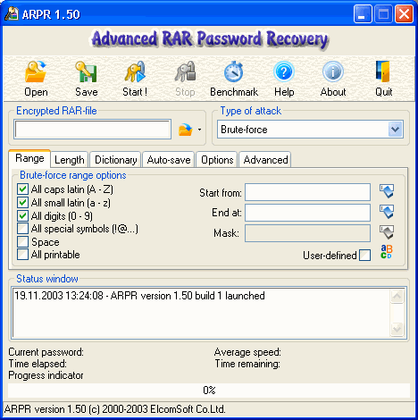   Advanced RaR Password Recovery  